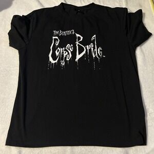 Vintage Tim Burtons Corpse Bride Movie Promo T Shirt Adult XL Blue Gray 2005